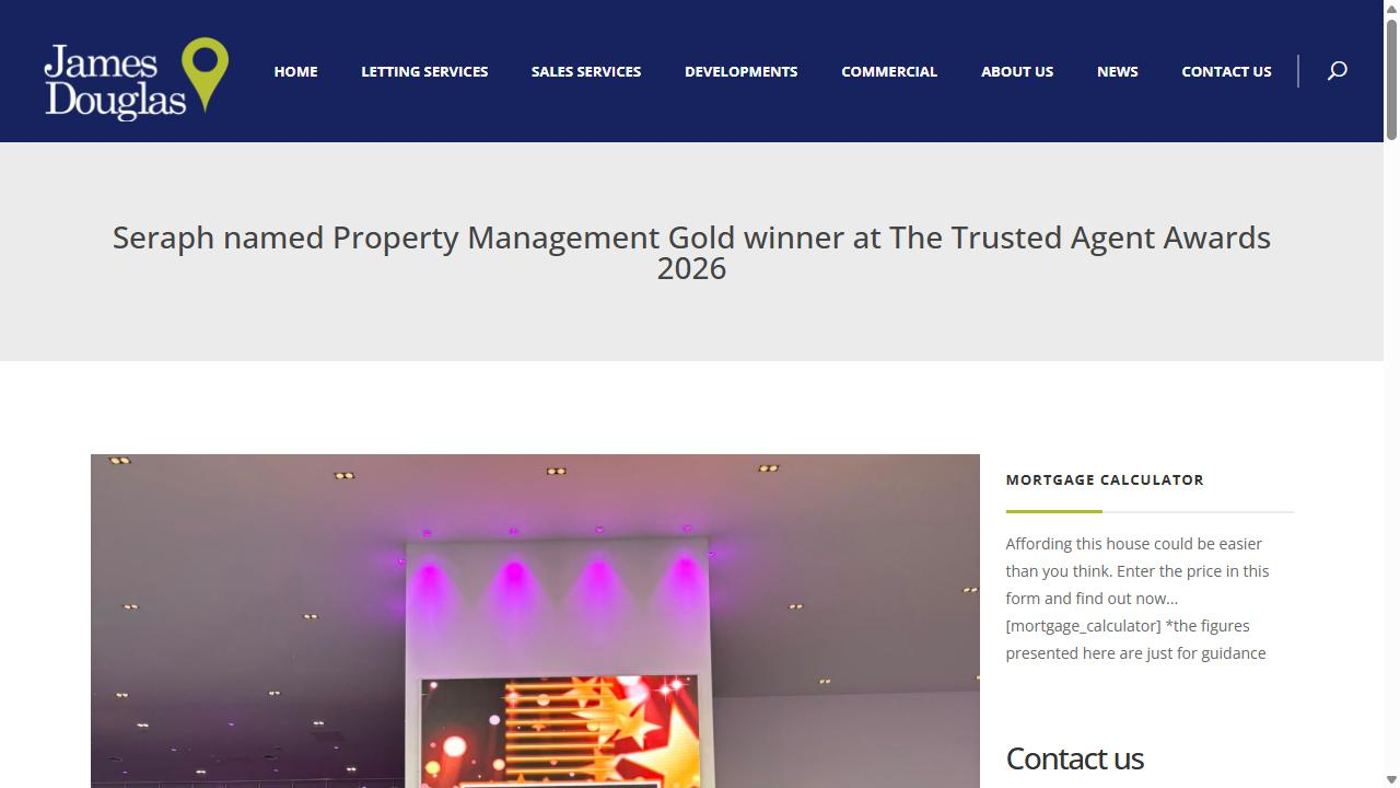 James Douglas celebrating their Trusted Agent 2026 win