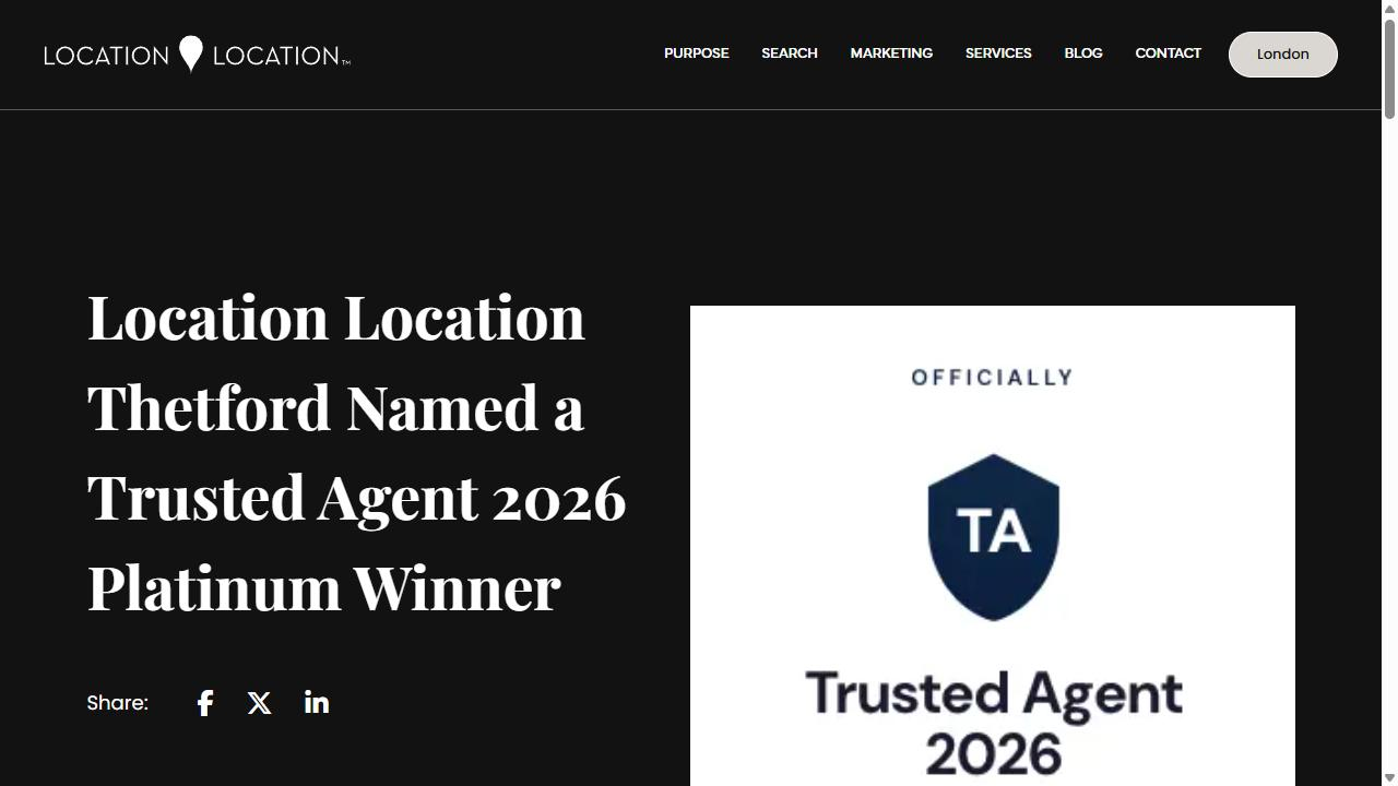 Location Location celebrating their Trusted Agent 2026 win