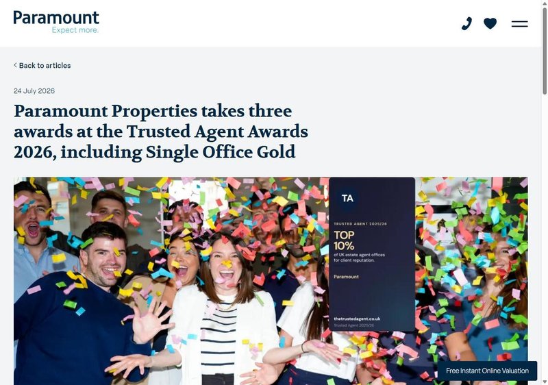 Paramount Properties article celebrating their Trusted Agent 2026 wins